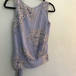 Sleeveless blouse  blue flowered top